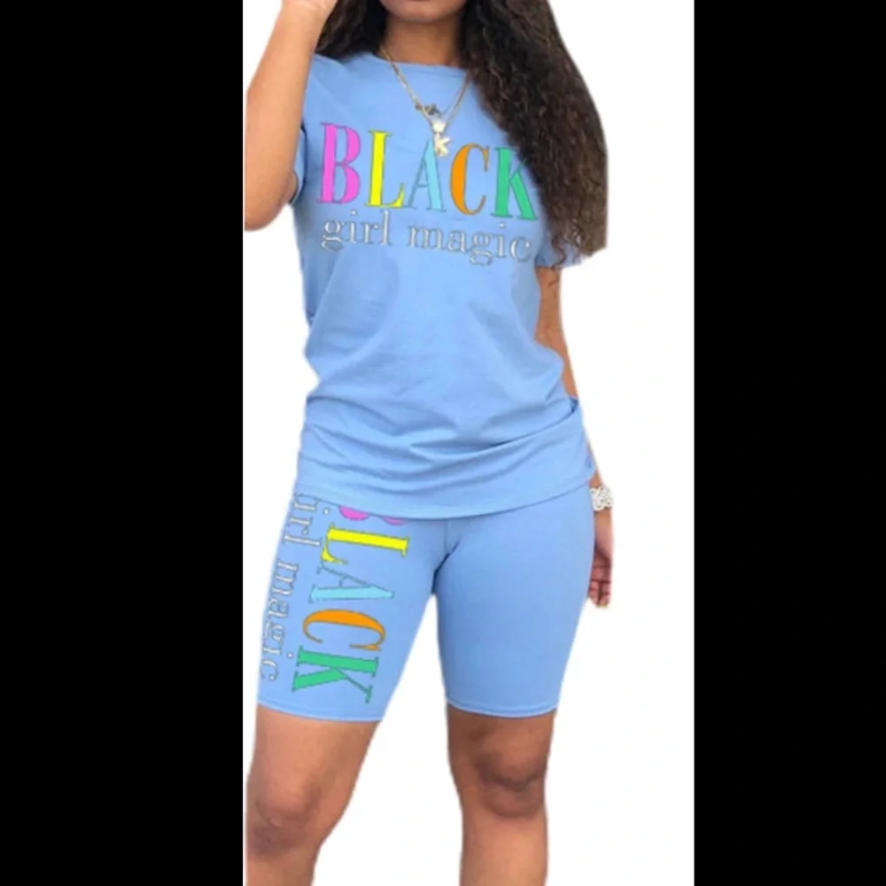 Blue Black girl magic short set - Picture 2 of 2